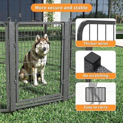 Low Threshold Dog Playpens Fence Indoor, 40 inch 42 Panels Heavy Duty Metal Outdoor Pet Playpen for Large/Medium/Small Dogs, Tall Dog Play Exercise Pens Outside - color: 42 Panels-40 Inch