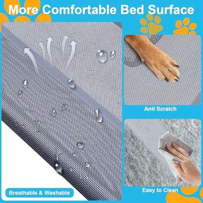 42''Cooling Elevated Dog Bed with Pillow,Outdoor Indoor Raised Dogs Bed with Six Support Feet,Breathable Dog Cot Beds Teslin Medium Large Size Dogs,Pet Hammock Beds, Pet Beds with 4 Ice Pack(Medium) - size: Medium(42.0"L x 26.0"W x 7.0"Th)