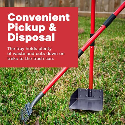 Pawler Pooper Scooper for Large Dogs and Small Dogs, Metal Poop Scooper Set with Long Handle Rake and Heavy Duty Tray for Yard, Grass, Dirt or Gravel, Heavy Duty Aluminum Poop Picker Upper - color: 2 Piece Set - Standard