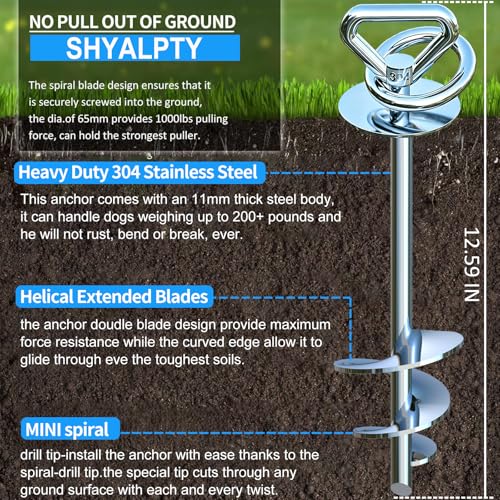 Dog tie Out Cable and Stake,with 15 ft Heavy Duty Cable,360° Swivel Dog Runner for Yard,Dog Run Anchors for Large Dogs up to 200 lbs-Ideal for Outdoor Camping - size: dog stake+15ft cable