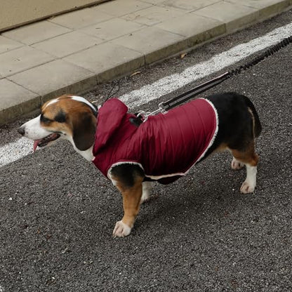Vecomfy Fleece Lining Dog Hoodie with Harness Built in,Extra Warm Small Dog Jacket in Winter Puppy Coats with Drawstring Hooded,Red XS - color: Red(Harness Built in), size: X-Small (Pack of 1)