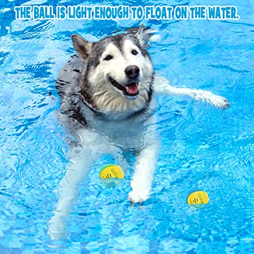 BINGPET Dog Pool Toys, Floating Dog Ball 2 Pack, Dog Water Bouncing Balls Toy, Interactive Dog Training Games Chew Balls for Small and Medium Dogs - color: Yellow