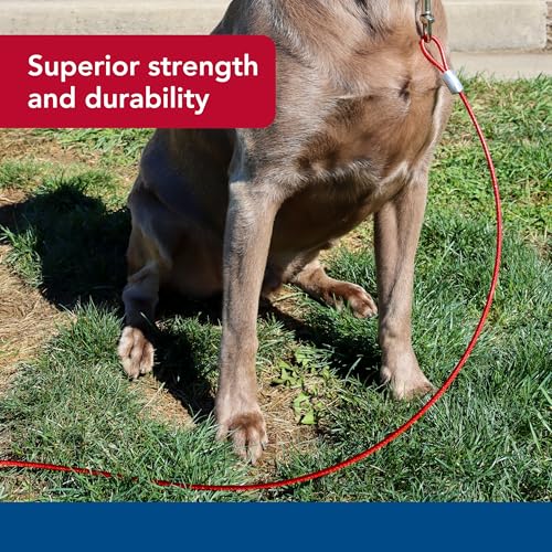Coastal Pet Titan Dog Stake & Cable Tie Out Combos - Cable Tie Out for Dogs - Features Nickel Snaps - Durable, Heavy-Duty Dog Tie Out Cable - Quality Dog Supplies - 15'