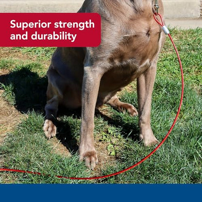Coastal Pet Titan Dog Stake & Cable Tie Out Combos - Cable Tie Out for Dogs - Features Nickel Snaps - Durable, Heavy-Duty Dog Tie Out Cable - Quality Dog Supplies - 15'
