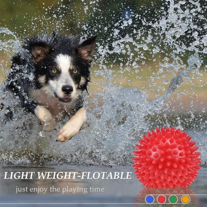 Dog Balls 4.5” Squeaky Dog Toys Spikey Ball for Aggressive Chewers Heavy Duty Teething Large Medium Durable Dogs Balls (4 Pack) - size: 4.5 Set of 4