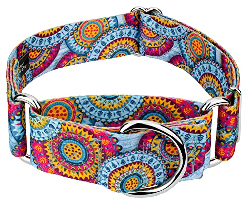 Country Brook Petz - HossFit Jr Wide Martingale Dog Collar - Groovy Collection Featuring Far Out Designs (Sky Mandala, Extra Large) - color: Sky Mandala, size: Extra Large (Pack of 1)
