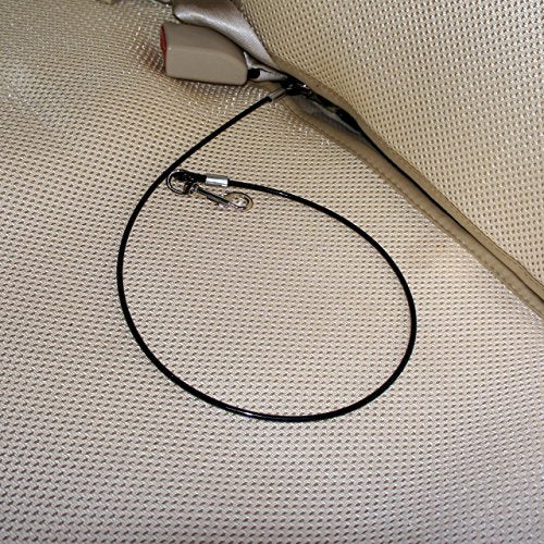 Mogoko Pet Dog Car Seat Belt Restraint, Coated Stainless Steel Chew Proof Dog Vehicle Safety Tether Cable, Double Clip No-Chew Pet Car Leash Lead-31 Inch - color: Black, size: 31 inches