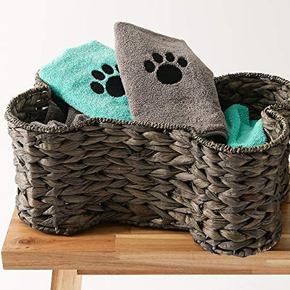 Bone Dry Pet Grooming, Embroidered Microfiber Towel Drying Collection, 15x30, Aqua - color: Aqua, size: 15x30"