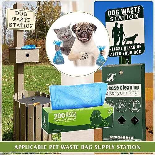 Sherr 20 Boxed Rolls 4000 Counts Dog Poop Bags Bulk Leak Proof Dog Waste Bags Universal Pet Doggy Waste Poop Box for Puppy Pets Outdoor Walking and Travel, 20 Rolls of 200(Blue) - color: Blue