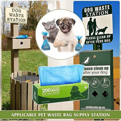 Sherr 20 Boxed Rolls 4000 Counts Dog Poop Bags Bulk Leak Proof Dog Waste Bags Universal Pet Doggy Waste Poop Box for Puppy Pets Outdoor Walking and Travel, 20 Rolls of 200(Blue) - color: Blue