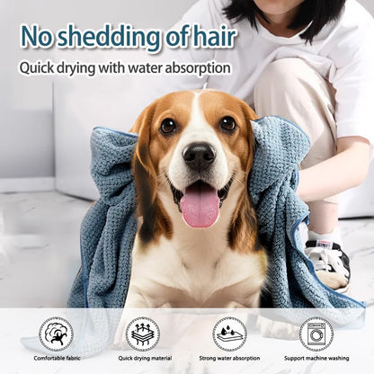 NVNAN Microfiber Dog Towel for Drying Dogs, 40 x 24 Inch Super Absorbent Pet Bath Towel, Soft Quick-Drying Grooming Towel for Small & Large Dogs, Cats, Puppies, Blue - color: Blue
