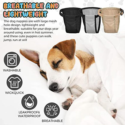 Female Dog Sanitary Panties,Washable Breathable Dog Heat Diapers Female (Gray+Black XL) - color: Gray+Black, size: X-Large
