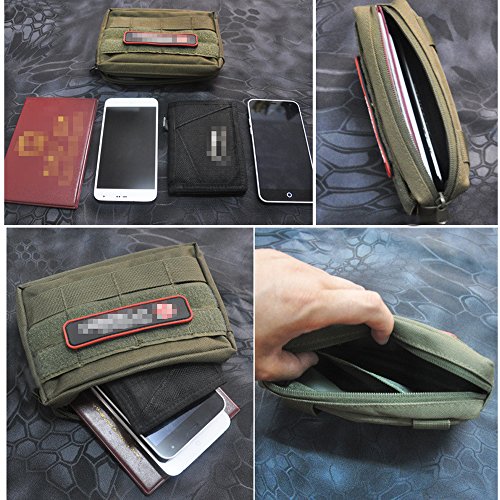 Molle Pouches, Tactical Admin Pouch Compact EDC Utility Gadget Gear Pouch Military Carry Accessory Belt Hanging Waist Bag - color: 2 pack-black-7"(L) * 5.1"(H)