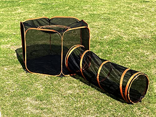 2 in 1 Pet Cat and Dog Tunnel Tent Foldable Pet Tent Outdoor Pop Up Pet Playpen Cage Fences House (Styles 2) - style: Styles 2