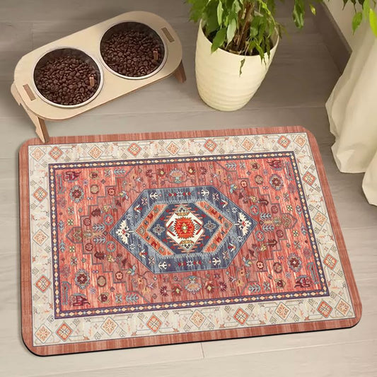 Dog Food Mats for Floors Waterproof, Pet Water Bowl Mats Pet Feeding Absorbent Placemats 16 * 24 inch - color: Brown, size: 24"L x 16"W