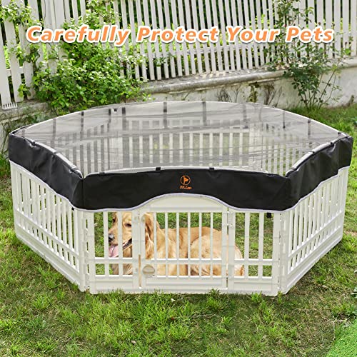 PJYuCien Playpen Top Cover for 36'' Width 6 Panel PlayPen, Black | More Peace of Mind, More Safe, and Reduce Mess, Suitable for Puppy, Duck, and Other Small Animals,Elastic Buckles Connect - style: Black Cover, 36"Width, Black ( Elastic Buckles Connection