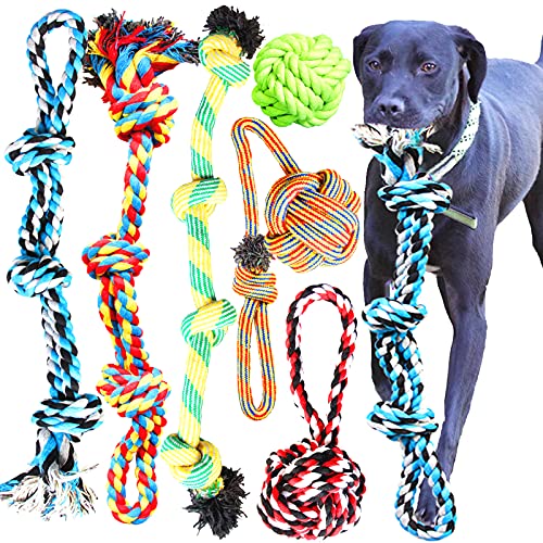 Youngever 6 Pack Large Dog Rope Toys, Chew Toys