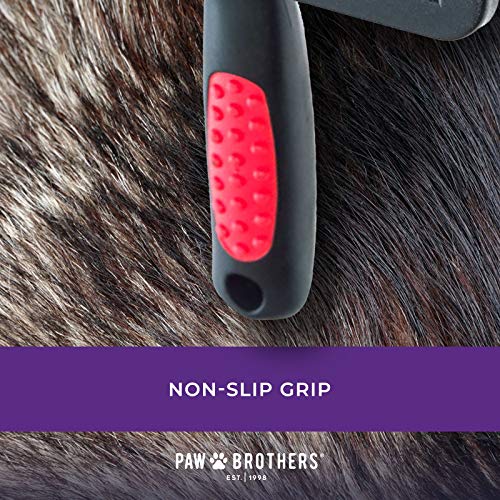 Ryan's Pet Supplies Paw Brothers Hard Pin Curved Back Slicker Brush for Dogs, Professional Grade, Stainless Steel Pins, Ergonomic Handle, Dematt and Detangle, Large, 4.5 in. - size: Large 4.5 in
