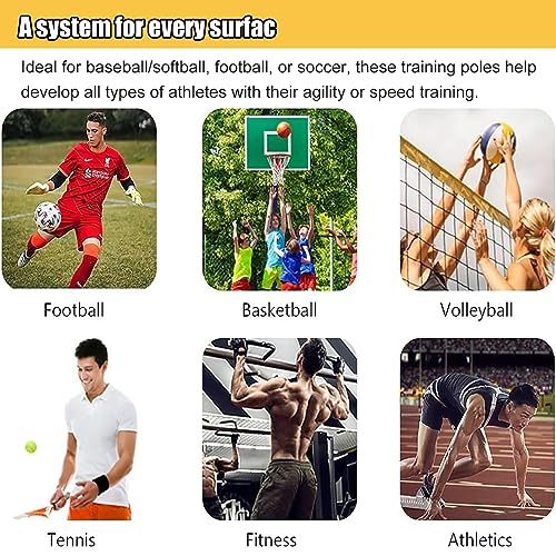 Slalom Training Agility Poles with Metal Spikes, Removable Coaching Sticks for Soccer Drills and Training, Spring Loaded Poles Soccer Technical Skills Training(Yellow A,1.5m(5ft)) - color: Yellow a, size: 1.5m(5ft)