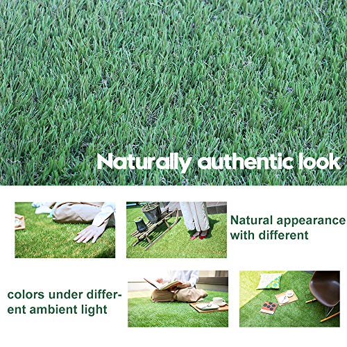 Artificial Grass Turf 3FTX24FT,1,38inch 4 Tone Realistic Synthetic Thick Fake Faux Grass Rug Astroturf Carpet Landscape for Dogs Indoor Outdoor Garden Lawn Mat, with Drainage Holes - size: 3FTX24FT