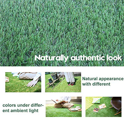 Artificial Grass Turf 3FTX18FT,1,38inch 4 Tone Realistic Synthetic Thick Fake Faux Grass Rug Astroturf Carpet Landscape for Dogs Indoor Outdoor Garden Lawn Mat, with Drainage Holes - size: 3FTX18FT