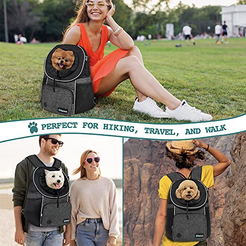 PetAmi Adjustable Dog & Cat Chest Carrier Backpack, Ventilated for Hiking & Camping, Small to Large Pets Up to 15 lbs, Dark Gray - color: Dark Gray, size: Large (15.5x9x18)
