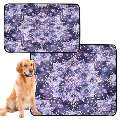 Qilmy Mandala Pet Mat, Waterproof Reusable Dog Training Pad Anti-Slip Pet Creat Pad for Small Medium Large Dogs and Cats - size: Medium+Large