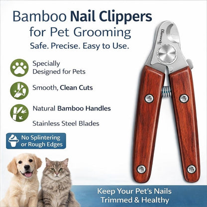 Diamondg Heavy Duty Dog Nail Clipper and Trimmer with Full Length Hardened Steel and Wooden Handle - color: Brown