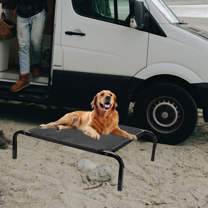 POPETPOP Elevated Dog Bed Replacement Cover Breathable Mesh Dog Cot Cover Pet Camp Bed Indoor Outdoor - size: 90.00X69.00X0.80CM