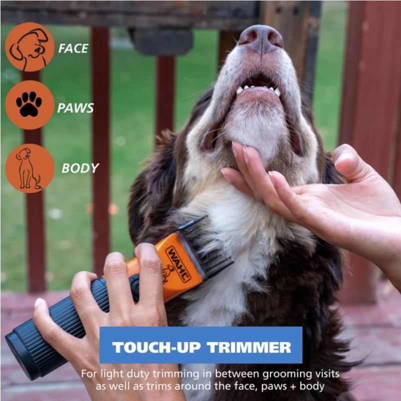 Wahl Touch-Up Dog Clippers & Hair Trimmer – Face, Paw, Ear & Body Dog Grooming Kit – Low Noise Cordless Battery Powered Pet Hair Clipper for Dogs & Cats Model - 3023889