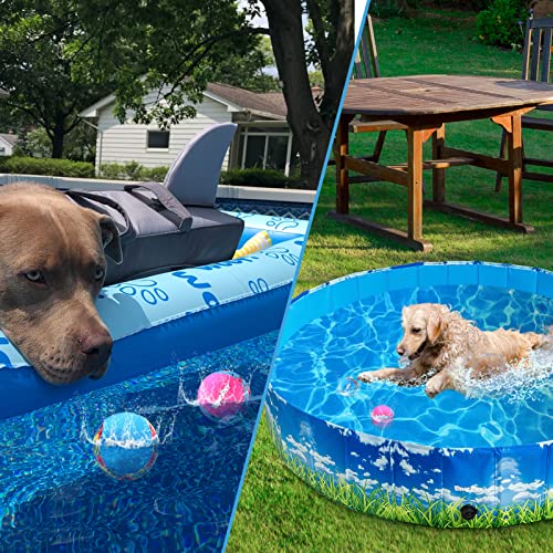 BINGPET Dog Pool Toy Floating Balls, 2 Pcs Dog Water Ball for Summer Swimming Bouncing Ball Pool Toys, Interactive Soft Dog Chew Balls for Small and Medium Dogs - color: Hawaiian