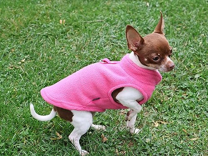 JACKO & CO - Fleece Vest Dog Sweater with Leash Ring - Soft, Warm & Lightweight Pullover Coat for Small & Medium Dogs, Puppies & Cats - Cozy Fall/Winter/Spring Pet Jacket (Pink, XS (2-4lbs)) - color: Pink, size: XS (2-4lbs)