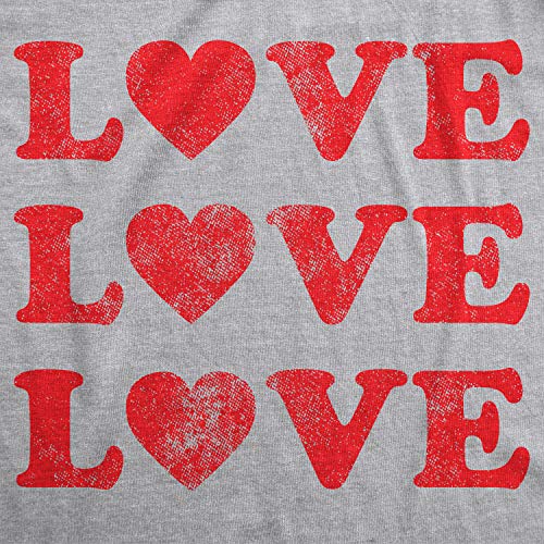 Womens Valentines Shirts Cute Heart T Shirts Funny Valentines Day Tees for Ladies - color: Light Heather Grey - Love 3x, size: X-Large