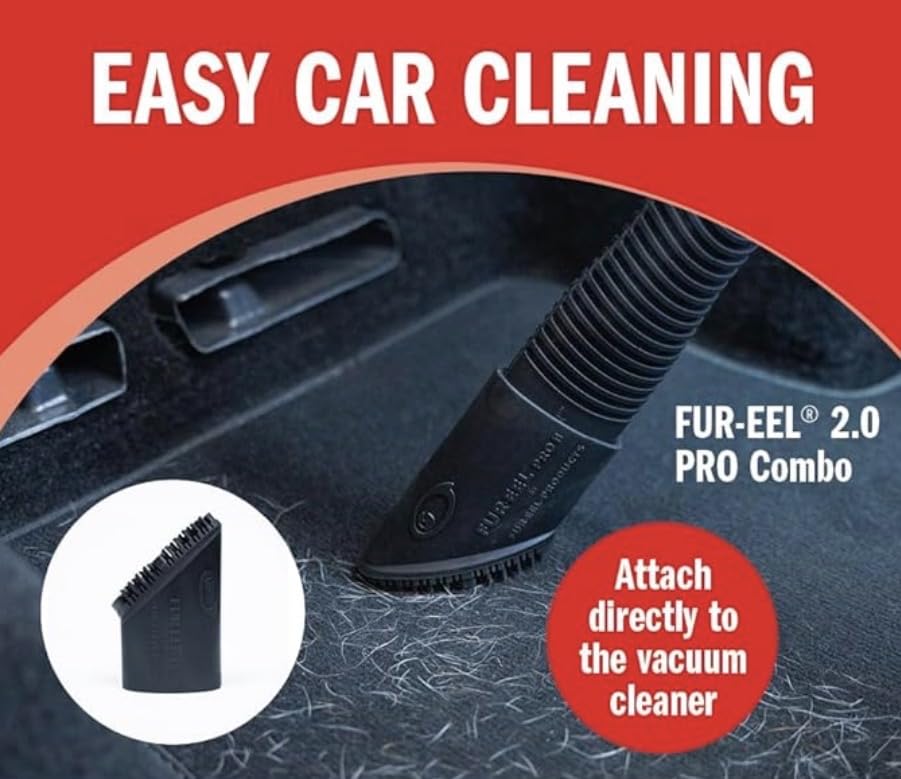 Buff Brite Fur Remover PRO II (2.0) with Fang Adapter - Dog and Cat Grooming Tool, Vacuum Attachment for Pet Hair Removal - style: Fang & Fur-EEL PRO II (v2.0) Attachment