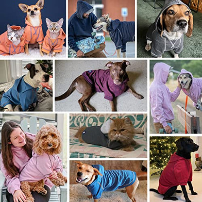 Blueberry Pet Hoodie – 14″ Soft Cotton-Terry Winter Sweatshirt, Midnight Blue, Award-Winning Small-Dog Jersey - color: Dog Hoodie - Midnight Blue, size: 14 inch (Pack of 1)