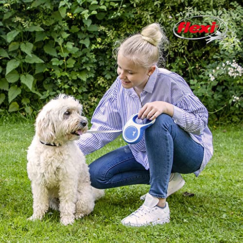 FLEXI New Comfort Tape Retractable Dog Leashes for Large Dogs Upto 110 lbs. – 26 ft., Red/Pastel | Tangle Free Pet Walking Leash with One-Handed Brake, Pause, Lock|German Quality Product
