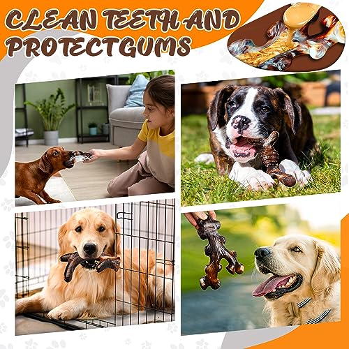 Dog Chew Toys for Aggressive Chewers 4 Pack, Indestructible Dog Toys, Bacon Flavor, Tough Nylon Bones to Keep Them Busy, Medium & Large Breed, Gifts for Dogs - size: Large