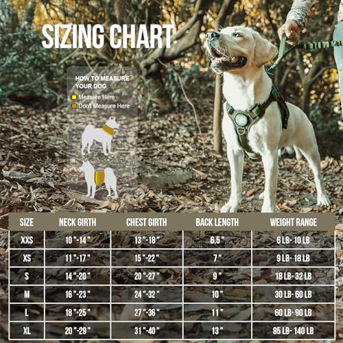 OneTigris Tactical Dog Harness Vest,No-Pull Service Dog Vest with Hook & Loop Panels,Adjustable Dog Vest Harness for Walking Hiking Training(Green,XXS) - color: Green, size: XX-Small
