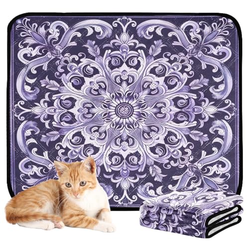 Qilmy Mandala Pet Mat, Waterproof Reusable Dog Training Pad Anti-Slip Pet Creat Pad for Small Medium Large Dogs and Cats - size: Smallx3