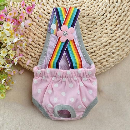 Dog Physiological Pants Pet Sanitary Pantie with Suspender Cat Diapers Underwear Puppy Adjustable Costumes Reusable Washable Breathable Menstruation Outfits Dog Diapers for Girl Dogs (Pink B, XS) - color: pink B, size: X-Small