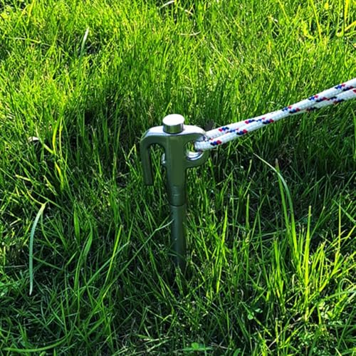 Luxshiny Outdoor Tent Stake and Puppy Tie Out Stake, Heavy Duty Metal Camping Ground Nail for Dog Tie-Down, Portable Pet Camping Anchor for Outdoor Use