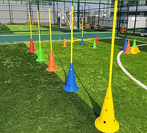Agility Hurdle Cone 5pc Set, Detachable Slalom Training Agility Poles for Players Adult Children and Dog, Outdoor Sport Traning Equipment (Size : 1.5m/59.1in) - size: 1.5m/59.1in