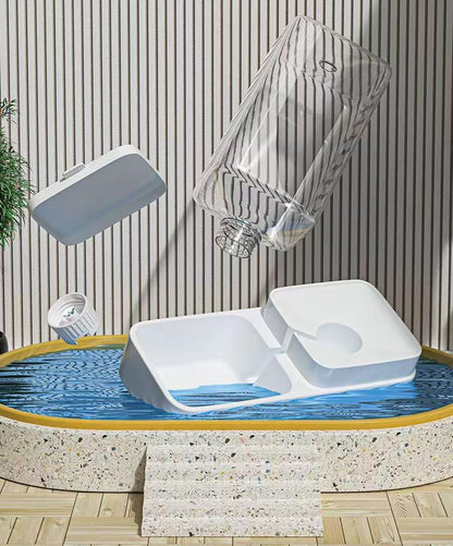 Automatic Pet Feeders Automatic Dog Food and Water Dispenser Water Dispenser for Dogs Gravity Water Dispenser Cat Feeders Automatic Cat Food Dog Water and Food Dispenser Gravity Pet Water Dispenser - size: 2.1kg Food * 3.8L Water