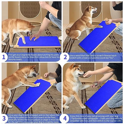 Dog Scratch Board Large Scratching Pad Multi-Functional Trimming Tool Alternative to Dog Nail Clippers and Pet Grinders Pet Nails Care for Dogs&Cats,Interactive Grooming Tool