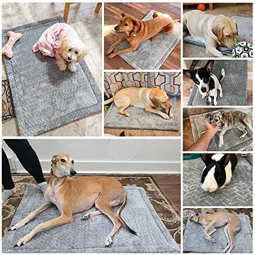 BEAUTYZOO Dog Bed Crate Pad 36 x 24 inch, Washable Dog Crate Mat for Large Sized Dogs, Anti-Slip Pet Crate Bed Kennel Pad, Durable Cozy Puppy Sleeping Mat Rectangle Mattress, Grey - color: Wheat, size: 36.0"L x 24.0"W x 1.1"Th