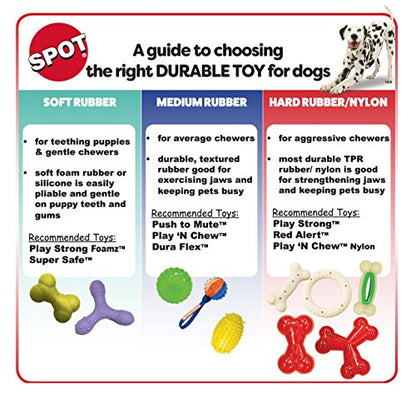 SPOT Play Strong Bones Chew Toys and Ball Toys for Dogs - Great for Aggressive Chewers and Puppies - Ball - Small - size: Large