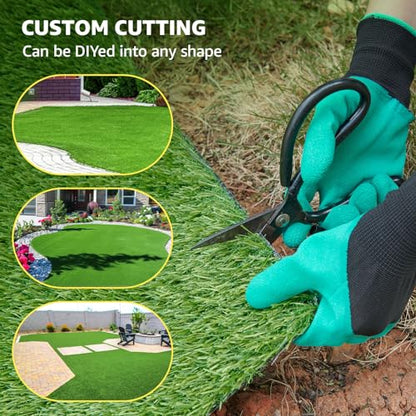 LOOBANI Synthetic Artificial Turf, Artificial Grass for Dog Potty with Drainage Holes, Fake Grass Rug for Garden Landscape Balcony Patio Backyard Decoration, 5 Feet x 8 Feet - size: 5 Feet x 8 Feet
