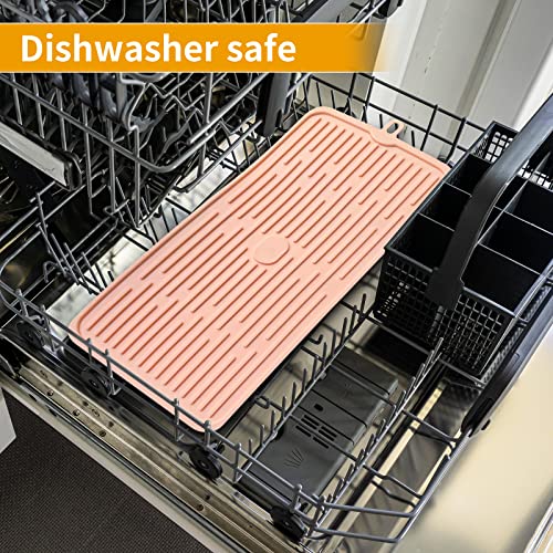 Ptlom Pet Placemat for Dog and Cat, Mat for Prevent Food and Water Overflow, Suitable for Medium and Small Pet, Pink, Silicone - color: Pink