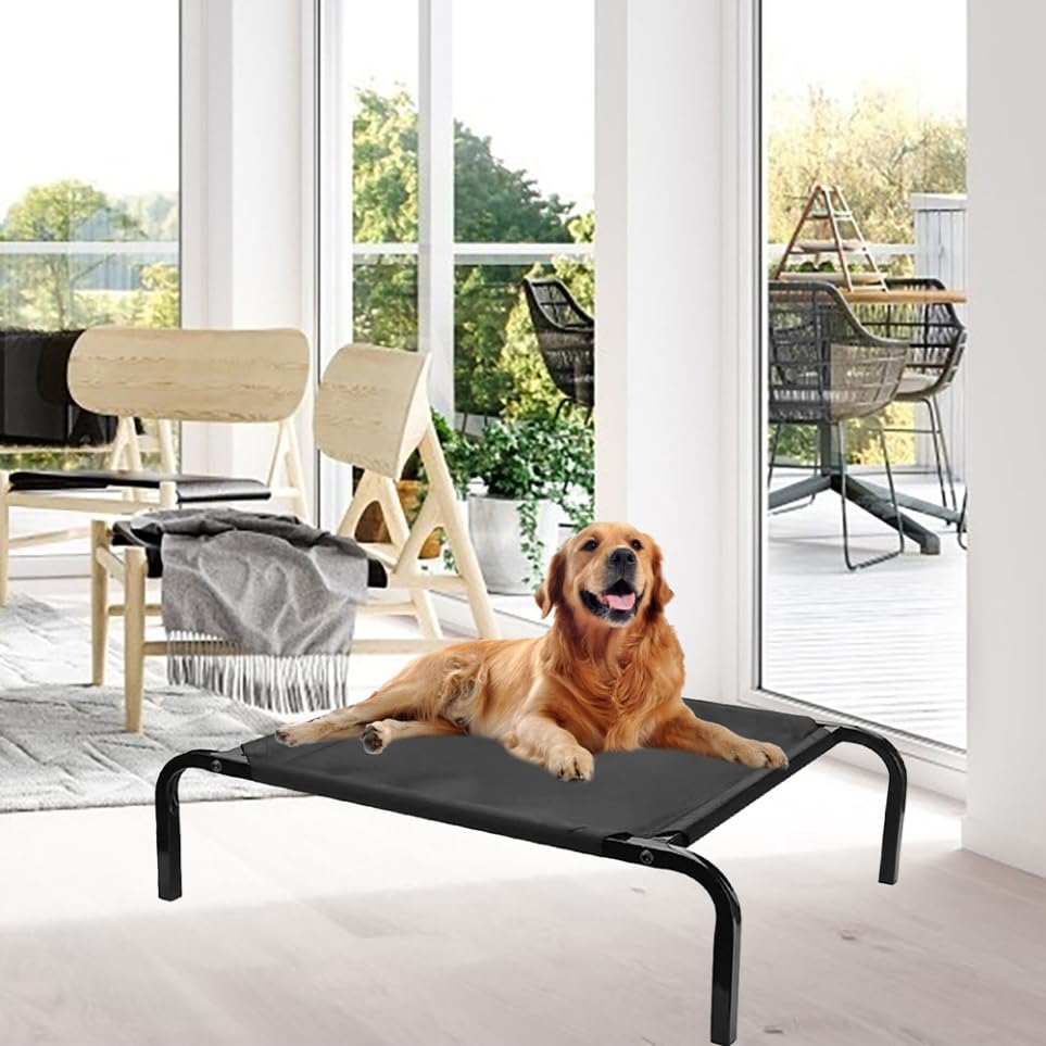 POPETPOP Elevated Dog Bed Replacement Cover Breathable Mesh Dog Cot Cover Pet Camp Bed Indoor Outdoor - size: 90.00X69.00X0.80CM