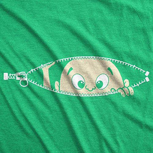 Maternity Baby Peeking T Shirt Funny Pregnancy Tee for Expecting Mothers - color: Heather Green, size: Medium